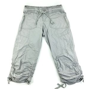 I.N.C. CROPPED UTILITY PANTS GRAY EMBELLISHED